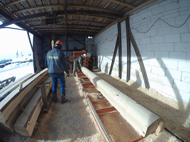 Профилируем кедровый лафет 240 мм на Wood-Mizer для дома 300 м²: производство премиального домокомплекта